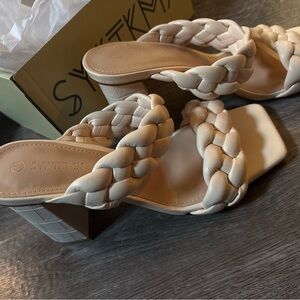 Women's Cream Braided Sandals